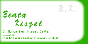 beata kiszel business card